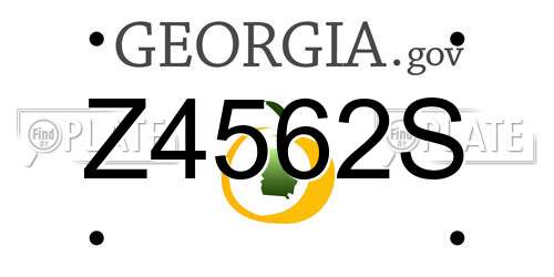 Z4562S Georgia License Plate