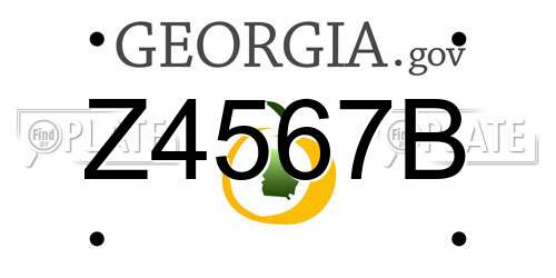 Z4567B Georgia License Plate