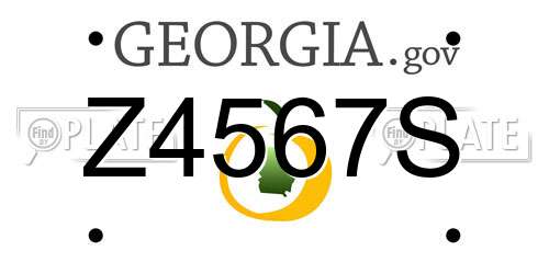 Z4567S Georgia License Plate