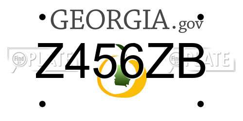 Z456ZB Georgia License Plate