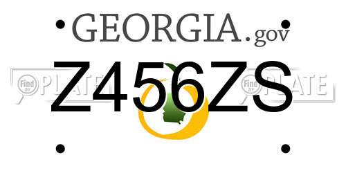 Z456ZS Georgia License Plate