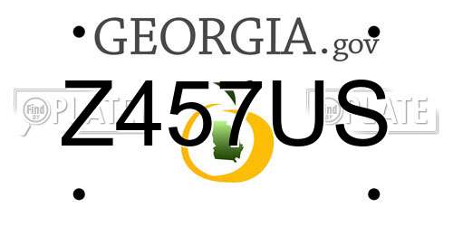 Z457US Georgia License Plate
