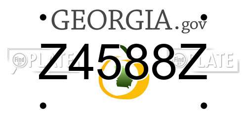 Z4588Z Georgia License Plate