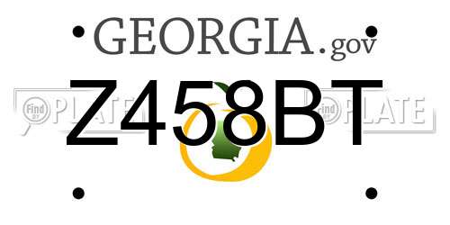 Z458BT Georgia License Plate