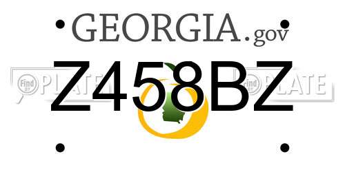 Z458BZ Georgia License Plate