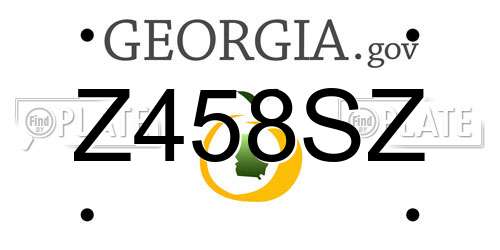 Z458SZ Georgia License Plate
