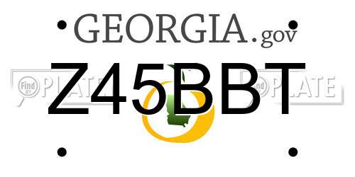 Z45BBT Georgia License Plate