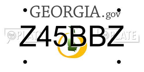 Z45BBZ Georgia License Plate