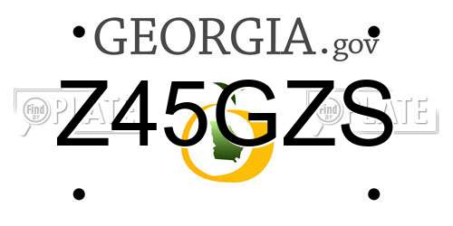 Z45GZS Georgia License Plate