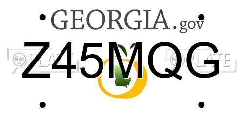 Z45MQG Georgia License Plate