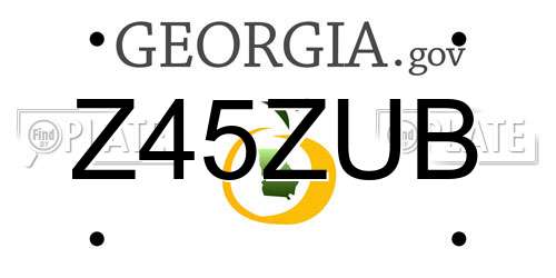 Z45ZUB Georgia License Plate