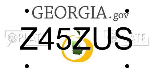 Z45ZUS Georgia License Plate