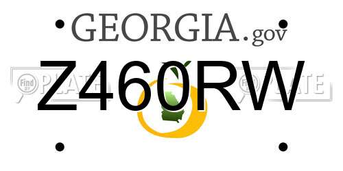 Z460RW Georgia License Plate