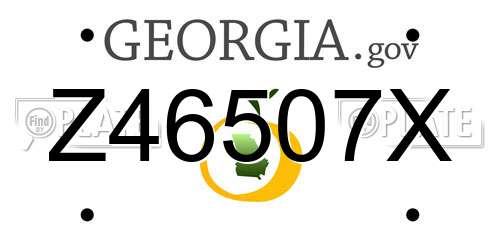 Z46507X Georgia License Plate