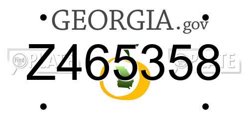 Z465358 Georgia License Plate
