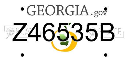 Z46535B Georgia License Plate