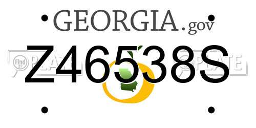 Z46538S Georgia License Plate