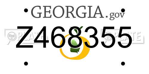 Z468355 Georgia License Plate