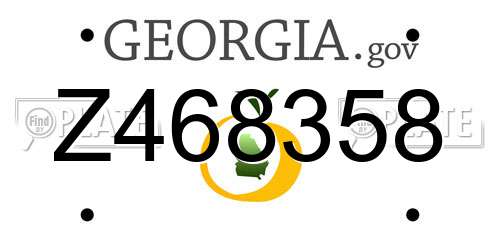 Z468358 Georgia License Plate