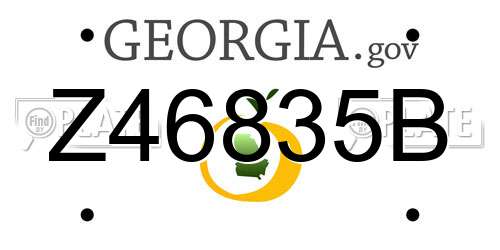 Z46835B Georgia License Plate
