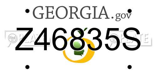 Z46835S Georgia License Plate