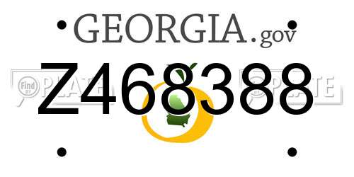 Z468388 Georgia License Plate