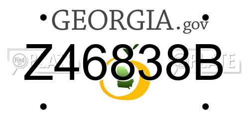 Z46838B Georgia License Plate