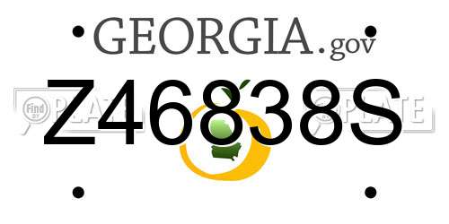 Z46838S Georgia License Plate
