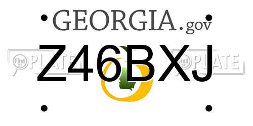Z46BXJ Georgia License Plate