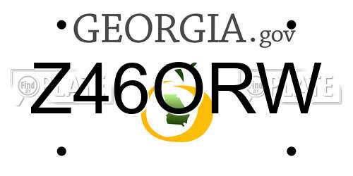 Z46ORW Georgia License Plate