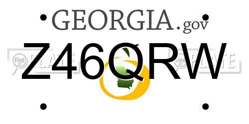 Z46QRW Georgia License Plate
