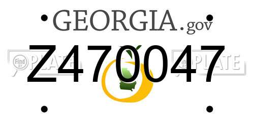 Z470047 Georgia License Plate
