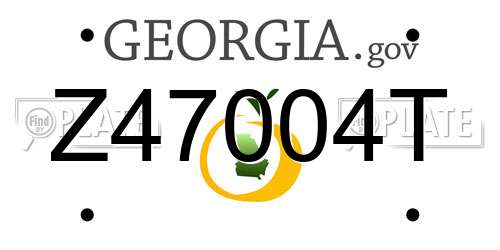 Z47004T Georgia License Plate