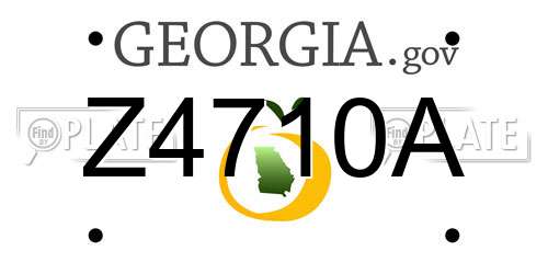 Z4710A Georgia License Plate