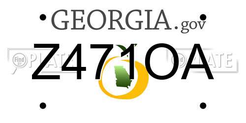 Z471OA Georgia License Plate