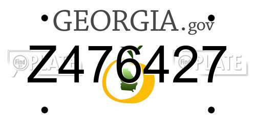 Z476427 Georgia License Plate