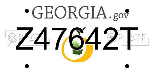 Z47642T Georgia License Plate
