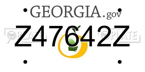 Z47642Z Georgia License Plate