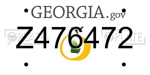Z476472 Georgia License Plate