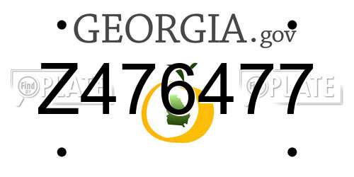 Z476477 Georgia License Plate