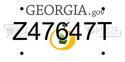 Z47647T Georgia License Plate