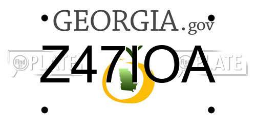 Z47IOA Georgia License Plate