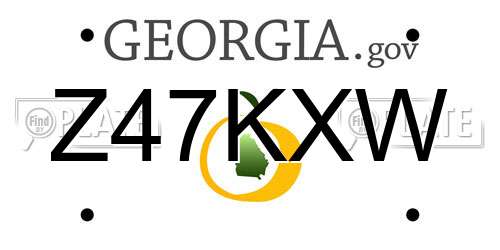 Z47KXW Georgia License Plate