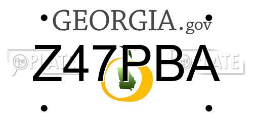Z47PBA Georgia License Plate