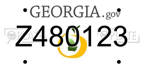 Z480123 Georgia License Plate