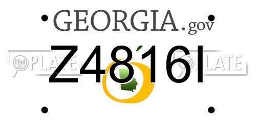 Z4816I Georgia License Plate