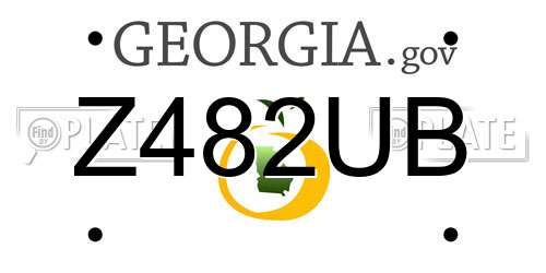Z482UB Georgia License Plate