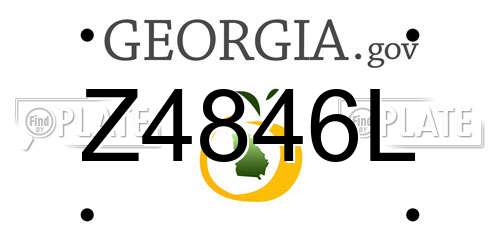 Z4846L Georgia License Plate