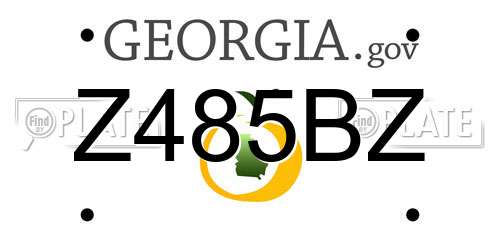 Z485BZ Georgia License Plate
