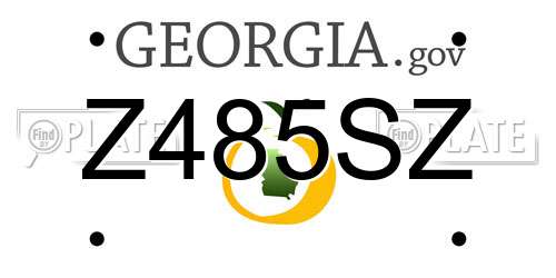 Z485SZ Georgia License Plate